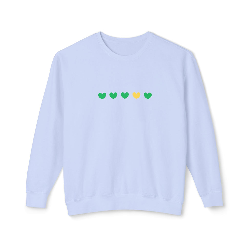 Green & Yellow Heartfelt Lightweight Crewneck Sweatshirt