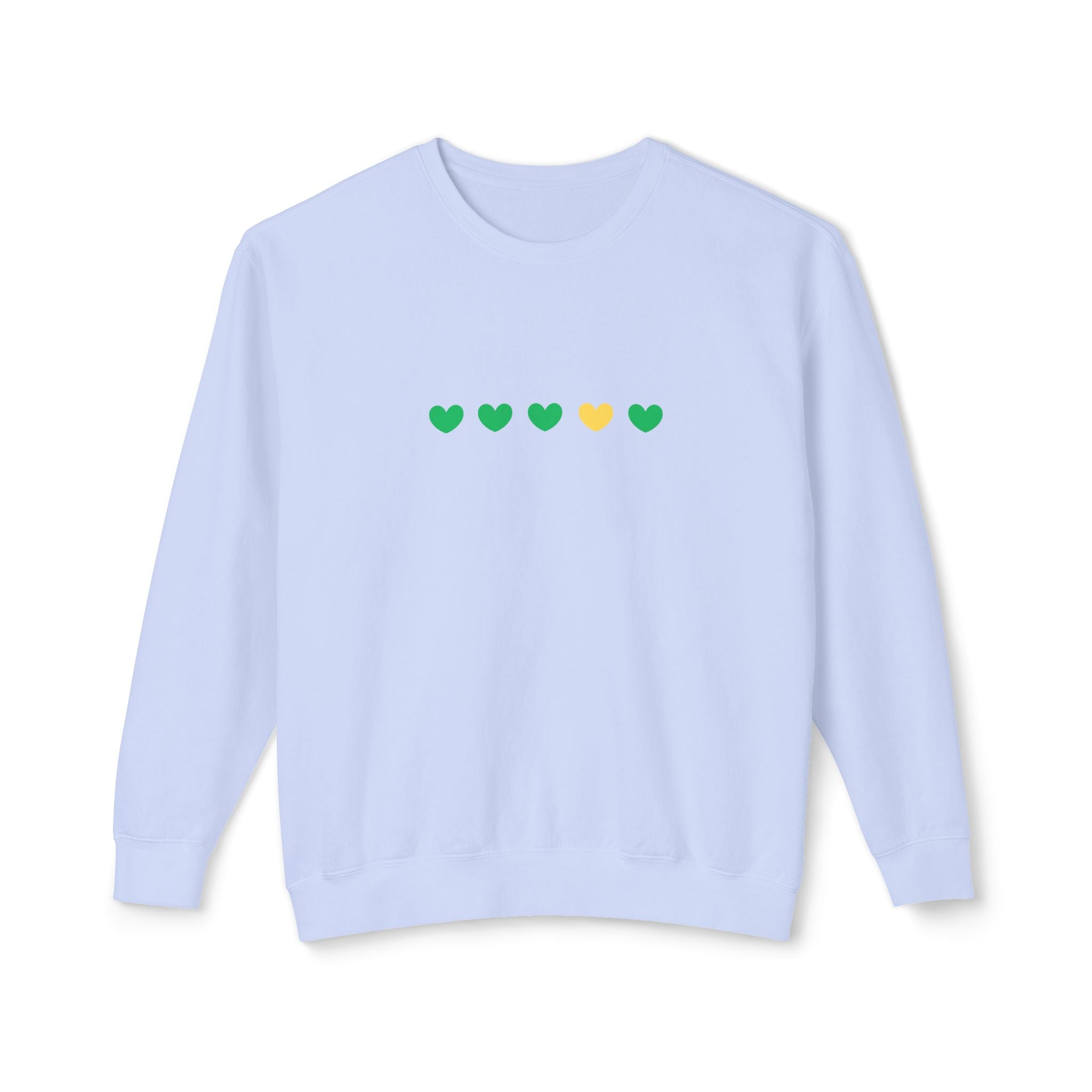 Green & Yellow Heartfelt Lightweight Crewneck Sweatshirt