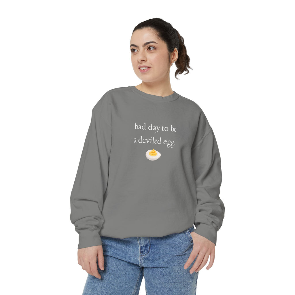 Bad Day To Be A Deviled Egg Graphic Sweatshirt — Cozy Crewneck