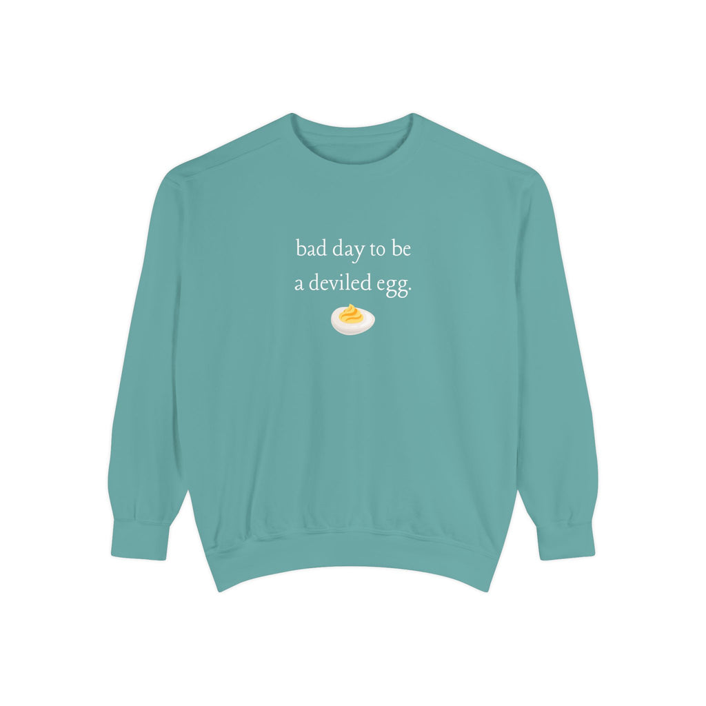 Bad Day To Be A Deviled Egg Graphic Sweatshirt — Cozy Crewneck