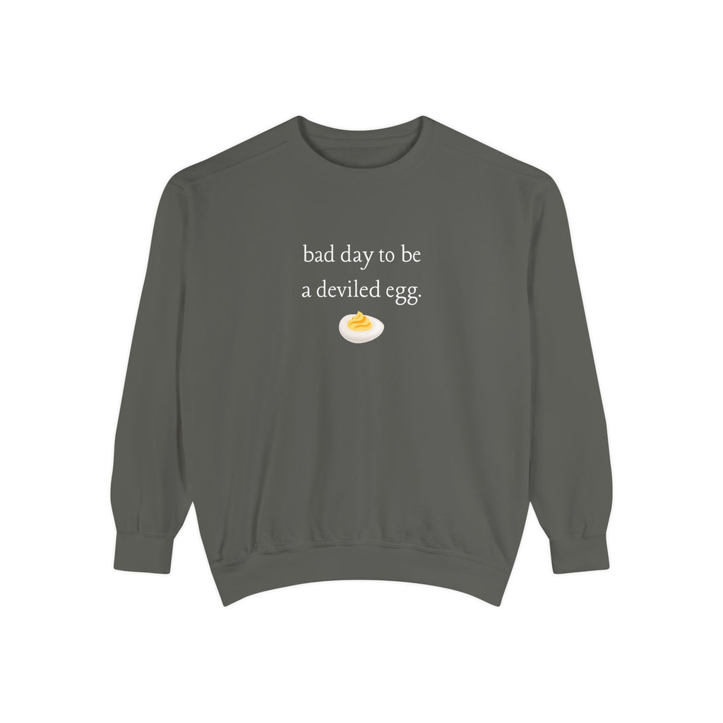 Bad Day To Be A Deviled Egg Graphic Sweatshirt — Cozy Crewneck
