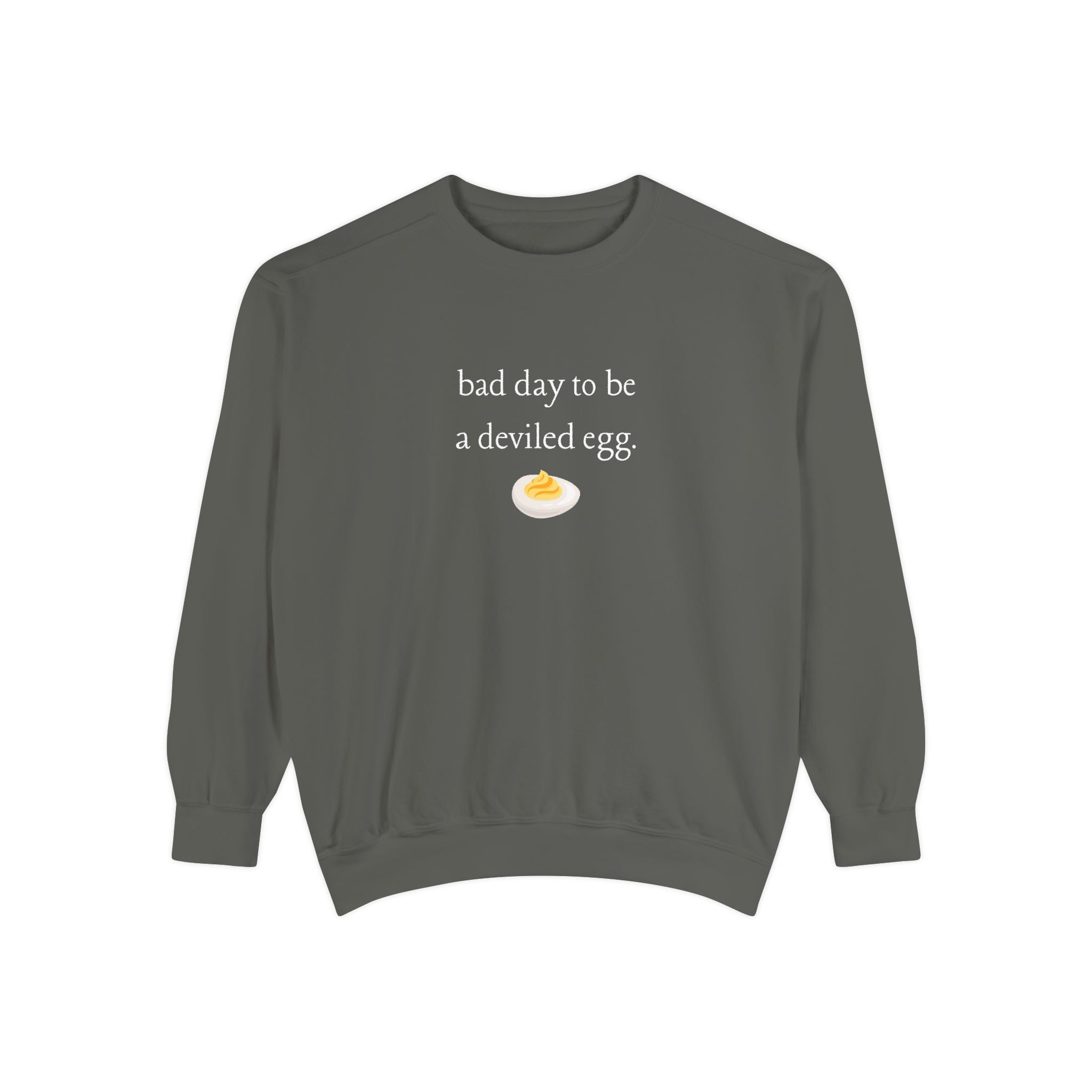 Bad Day To Be A Deviled Egg Graphic Sweatshirt — Cozy Crewneck