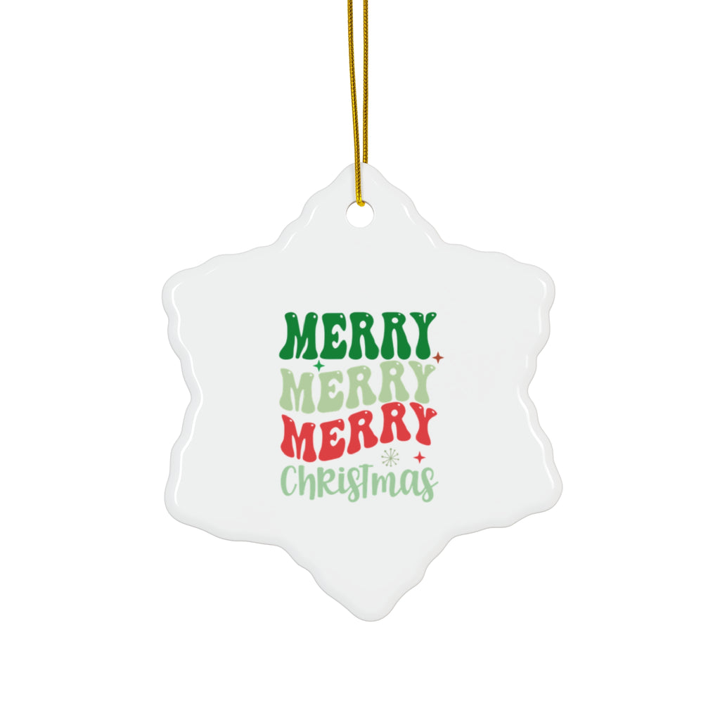 Merry Christmas Ceramic Ornament - Fun Holiday Decor