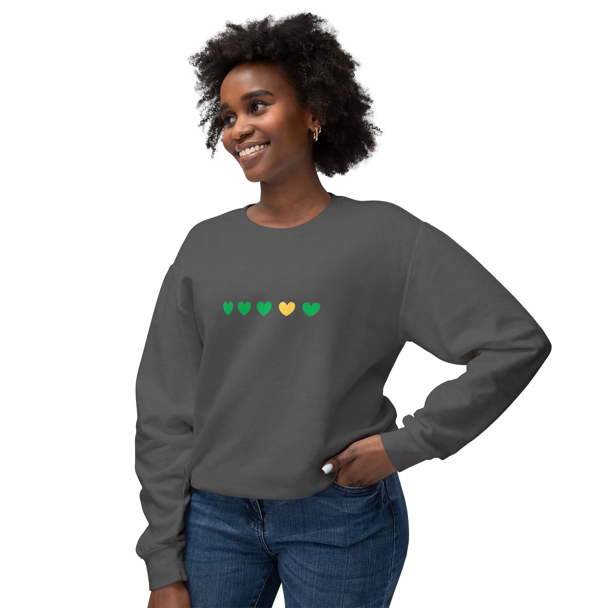 Green & Yellow Heartfelt Lightweight Crewneck Sweatshirt
