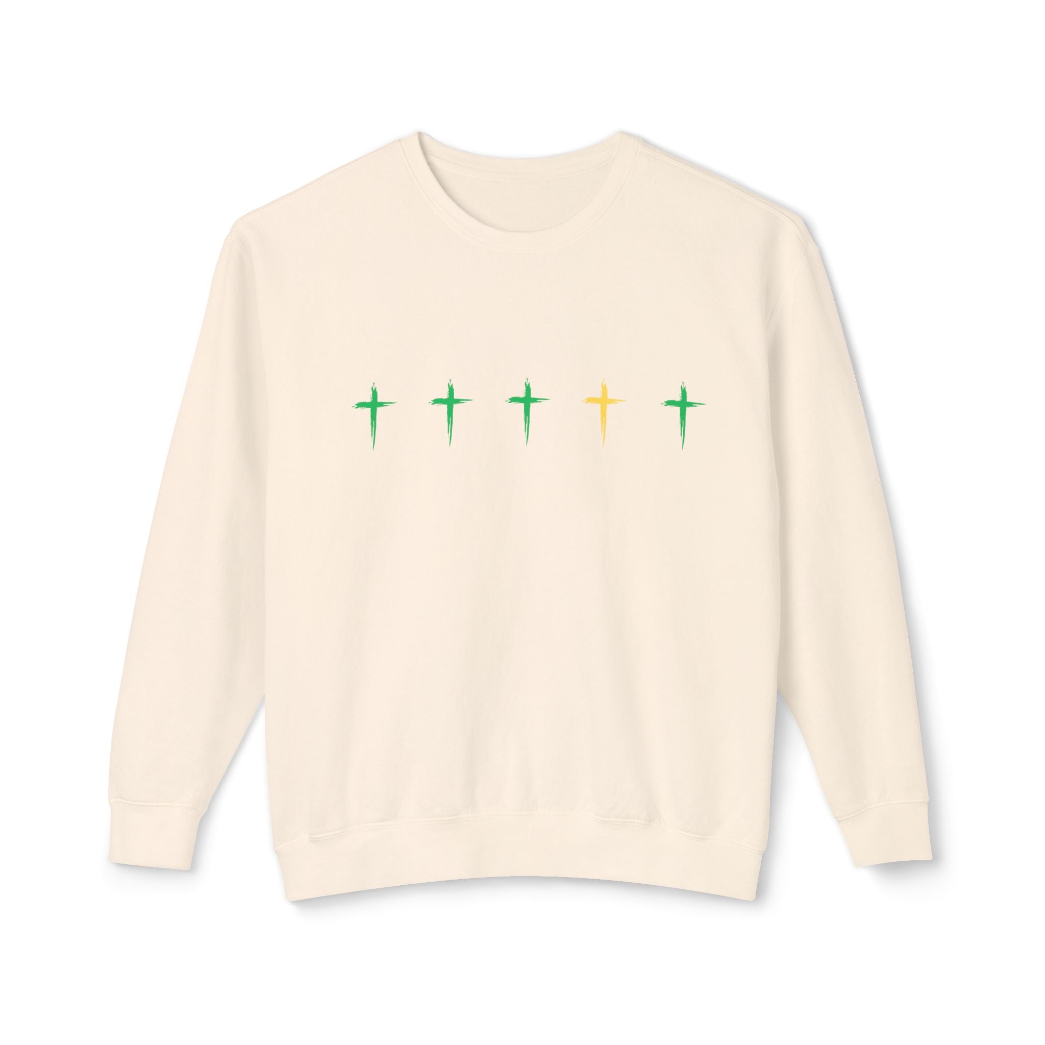Green & Yellow Cross Lightweight Crewneck Sweatshirt - Perfect for Everyday Wear, Gift for Friends, Chic Layering, Ideal for Casual [...]