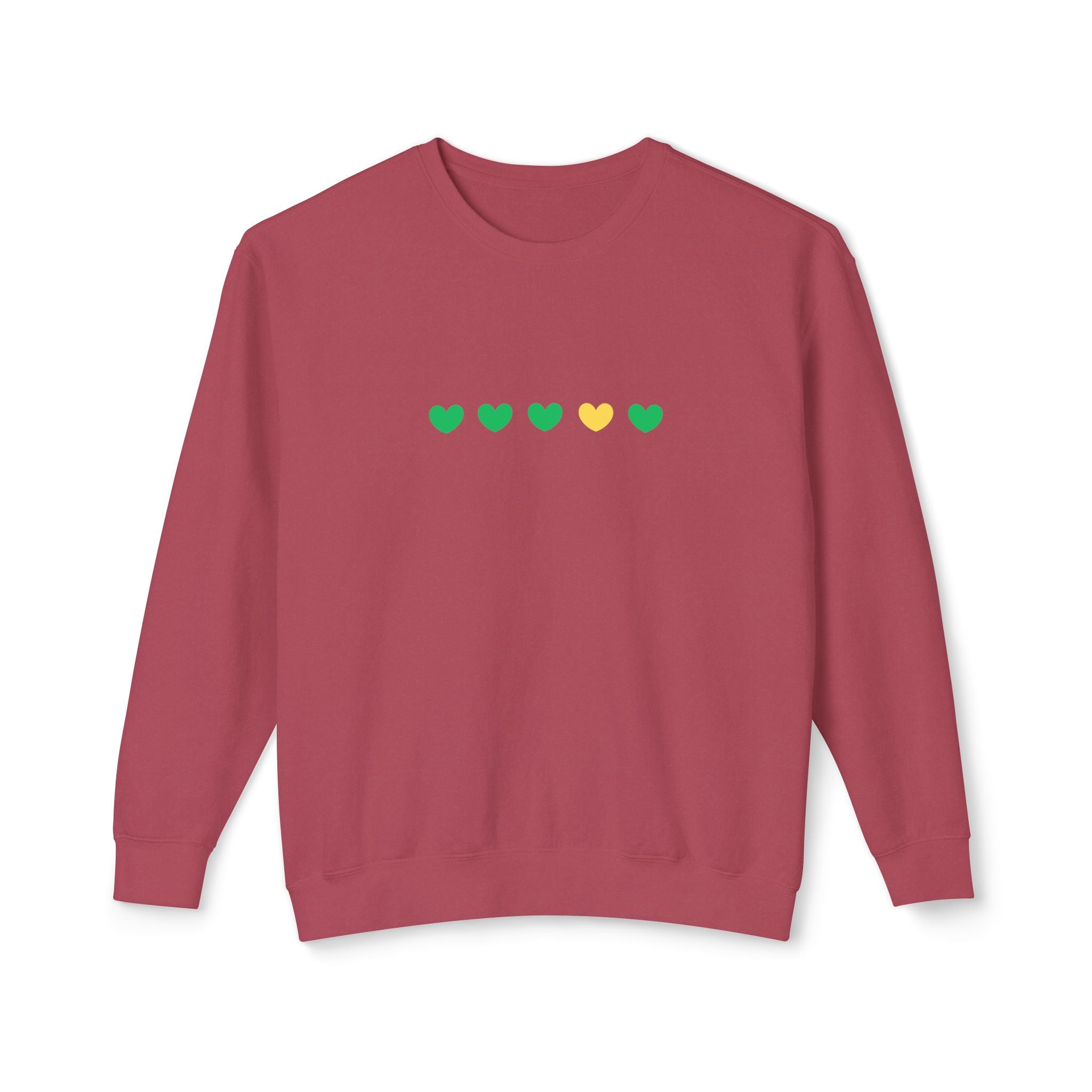 Green & Yellow Heartfelt Lightweight Crewneck Sweatshirt