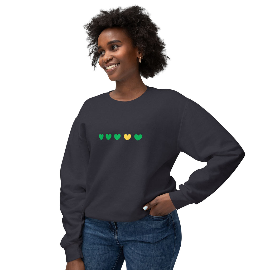 Green & Yellow Heartfelt Lightweight Crewneck Sweatshirt
