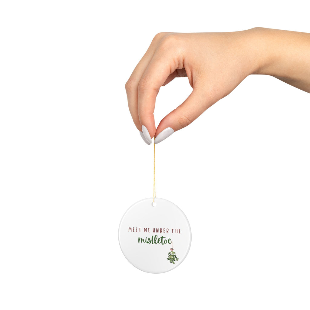 Mistletoe Ceramic Ornament – “Meet Me Under the Mistletoe” Christmas Decoration