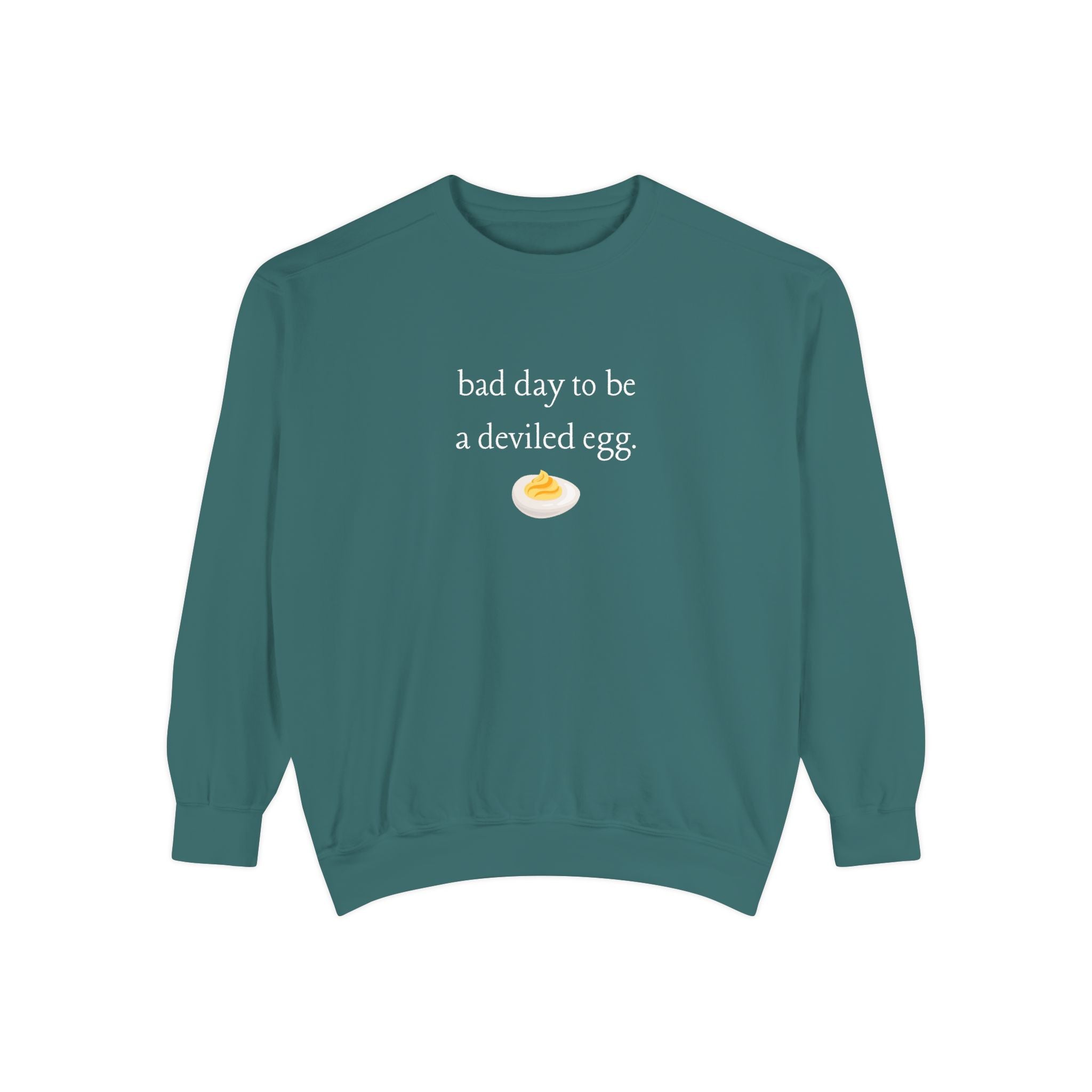 Bad Day To Be A Deviled Egg Graphic Sweatshirt — Cozy Crewneck