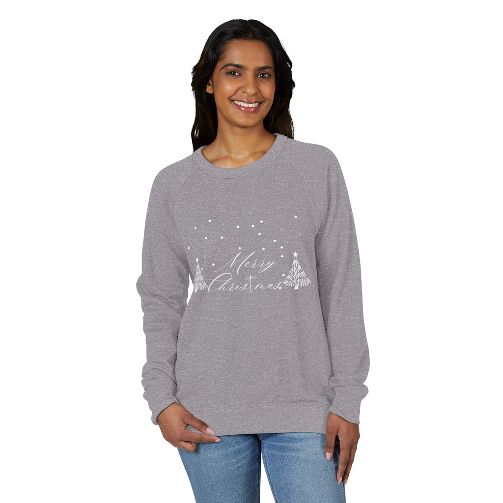 Merry Christmas Snowy Trees French Terry Crewneck Sweatshirt
