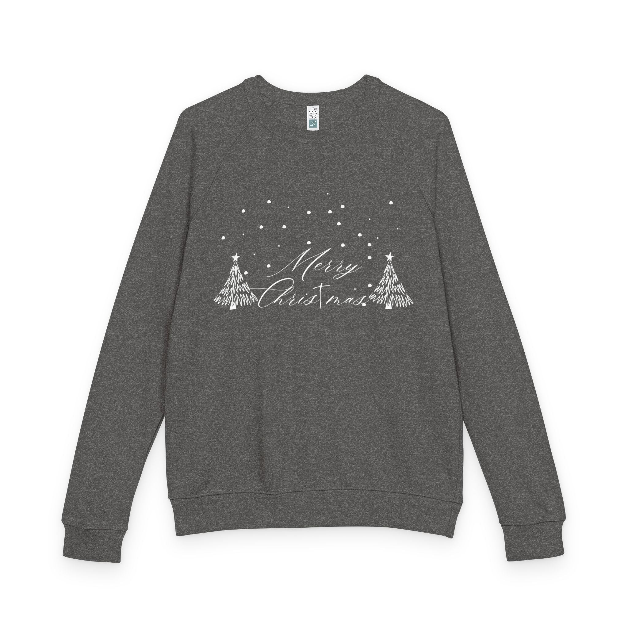 Merry Christmas Snowy Trees French Terry Crewneck Sweatshirt