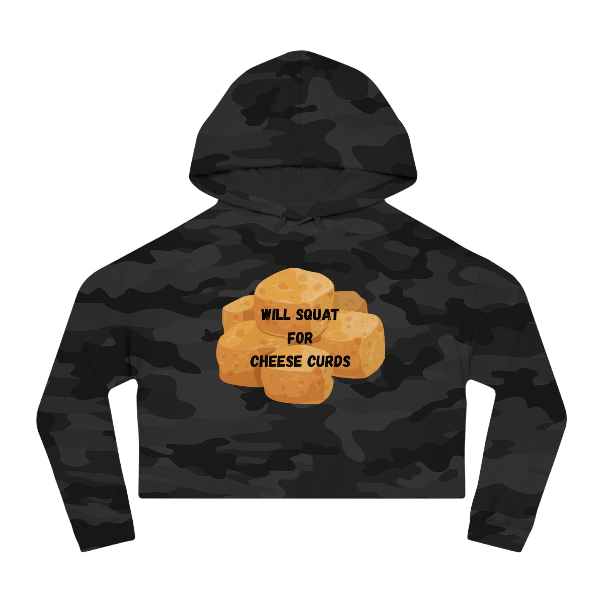 Will Squat For Cheese Curds Cropped Hoodie