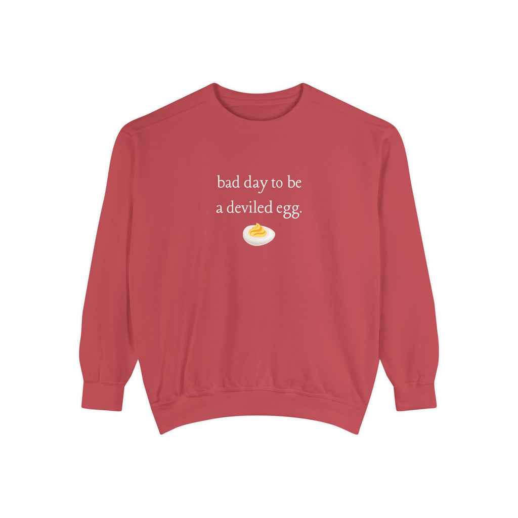 Bad Day To Be A Deviled Egg Graphic Sweatshirt — Cozy Crewneck