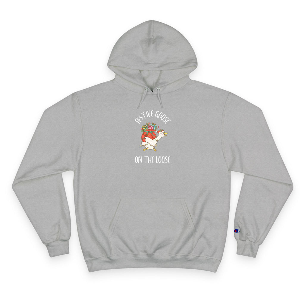 Festive Goose On The Loose Champion Hoodie