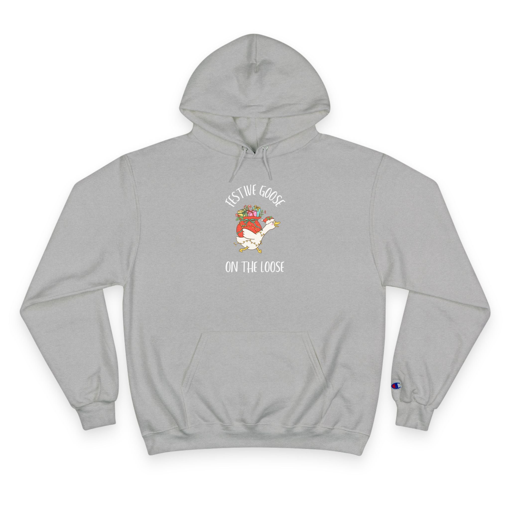 Festive Goose On The Loose Champion Hoodie