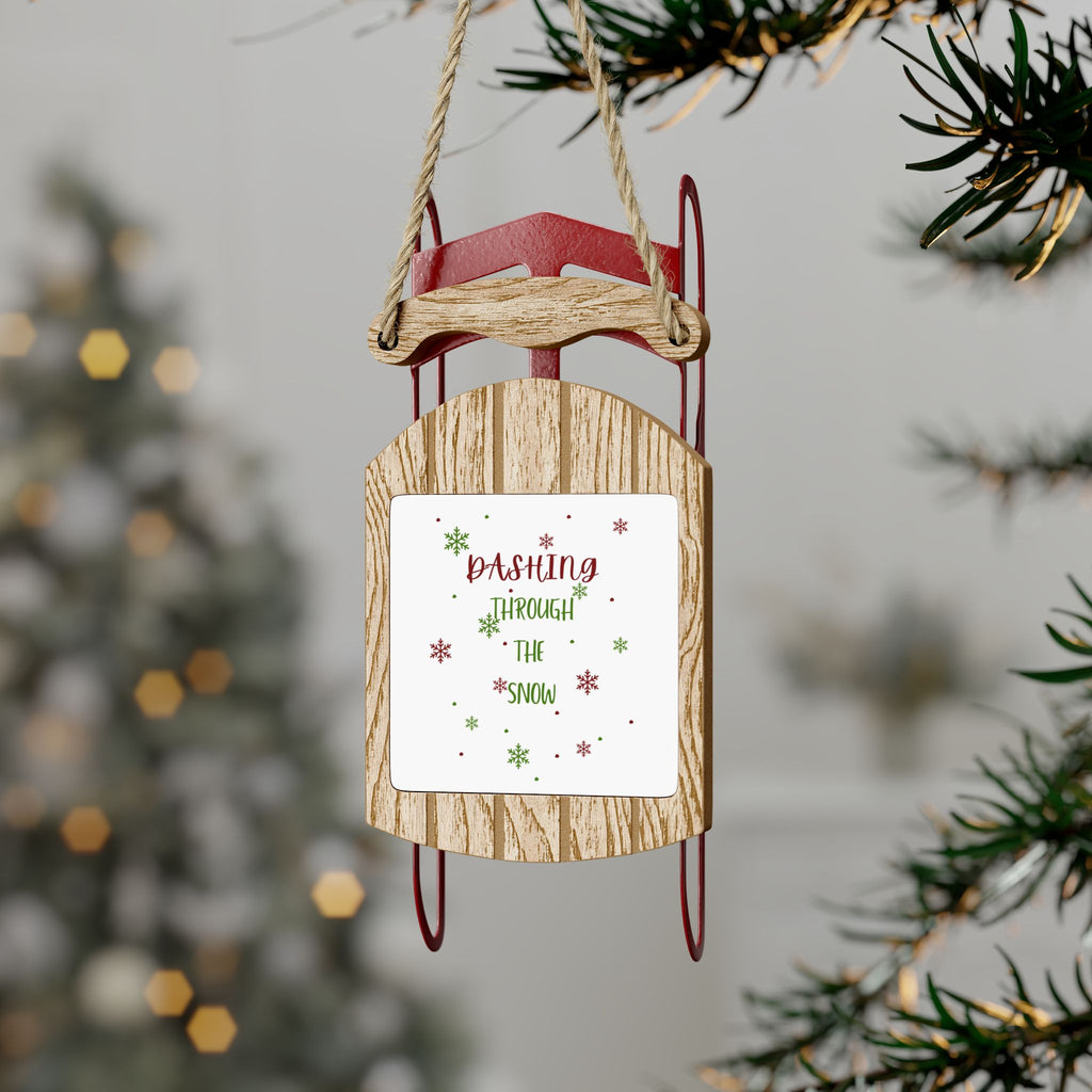Dashing Through The Snow Sled Ornaments