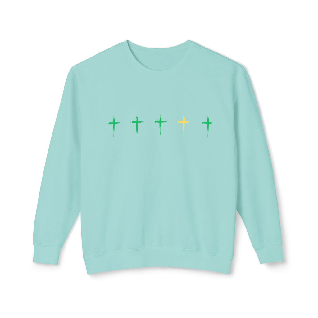 Green & Yellow Cross Lightweight Crewneck Sweatshirt - Perfect for Everyday Wear, Gift for Friends, Chic Layering, Ideal for Casual [...]