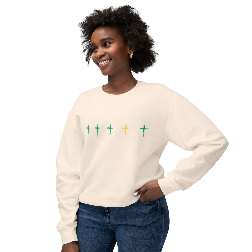 Green & Yellow Cross Lightweight Crewneck Sweatshirt - Perfect for Everyday Wear, Gift for Friends, Chic Layering, Ideal for Casual [...]