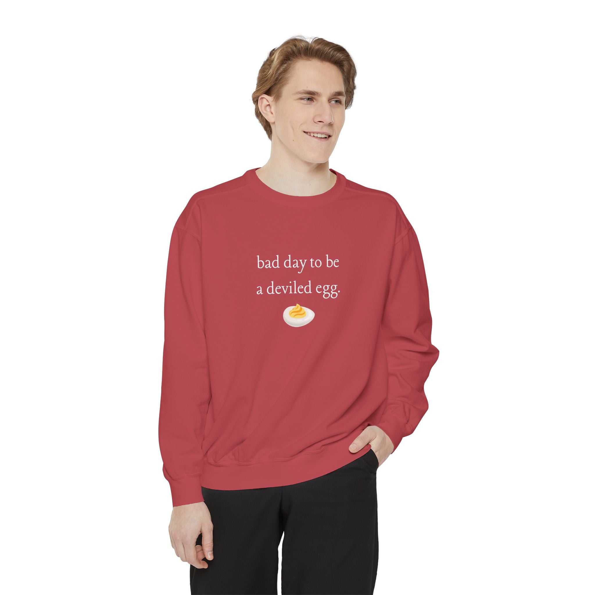 Bad Day To Be A Deviled Egg Graphic Sweatshirt — Cozy Crewneck