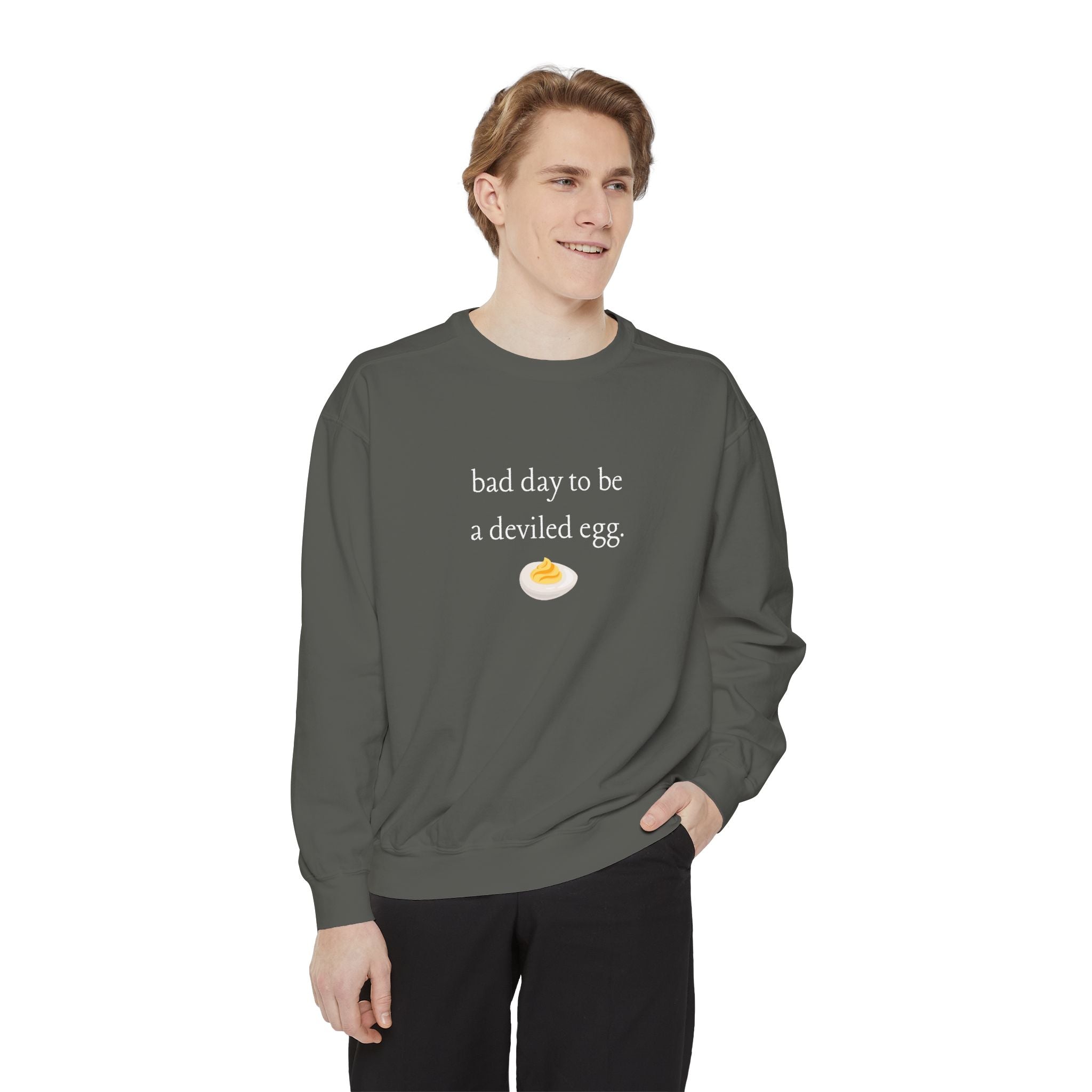Bad Day To Be A Deviled Egg Graphic Sweatshirt — Cozy Crewneck