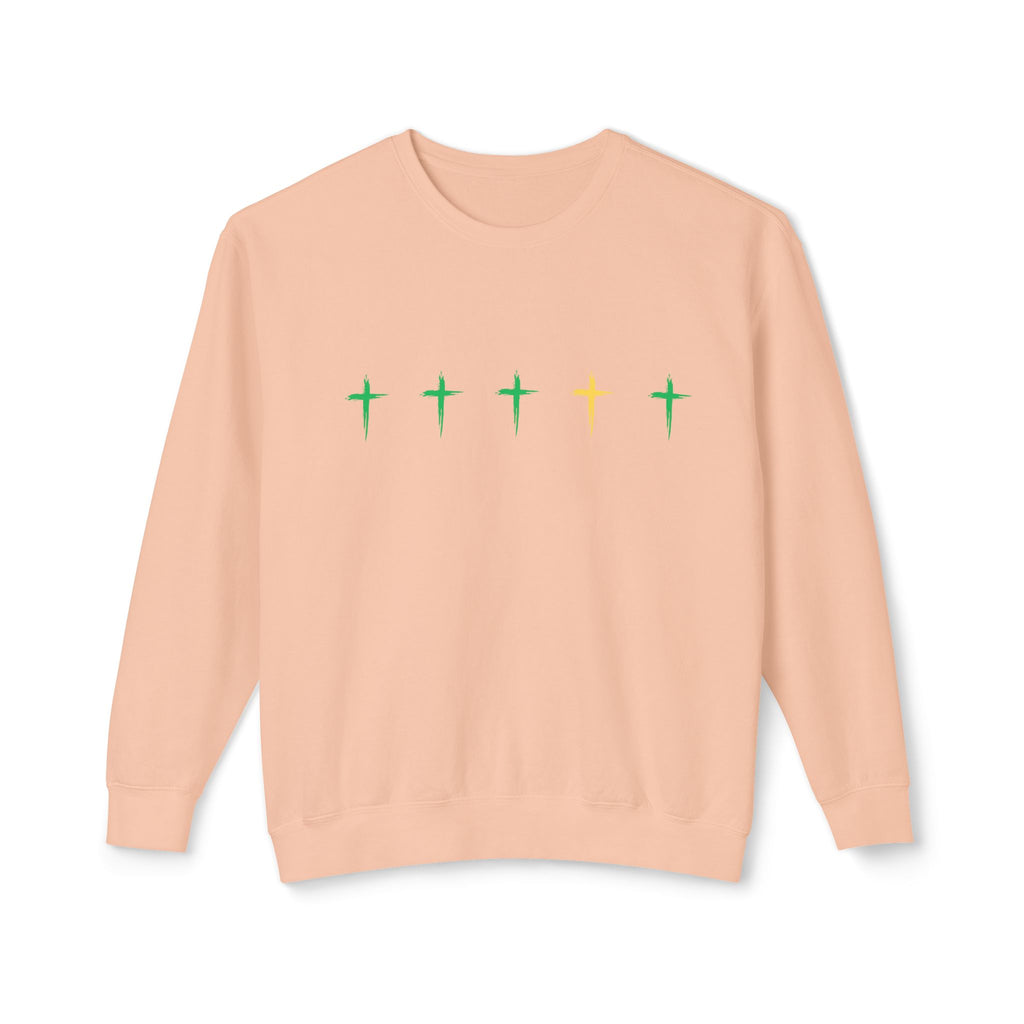 Green & Yellow Cross Lightweight Crewneck Sweatshirt - Perfect for Everyday Wear, Gift for Friends, Chic Layering, Ideal for Casual [...]
