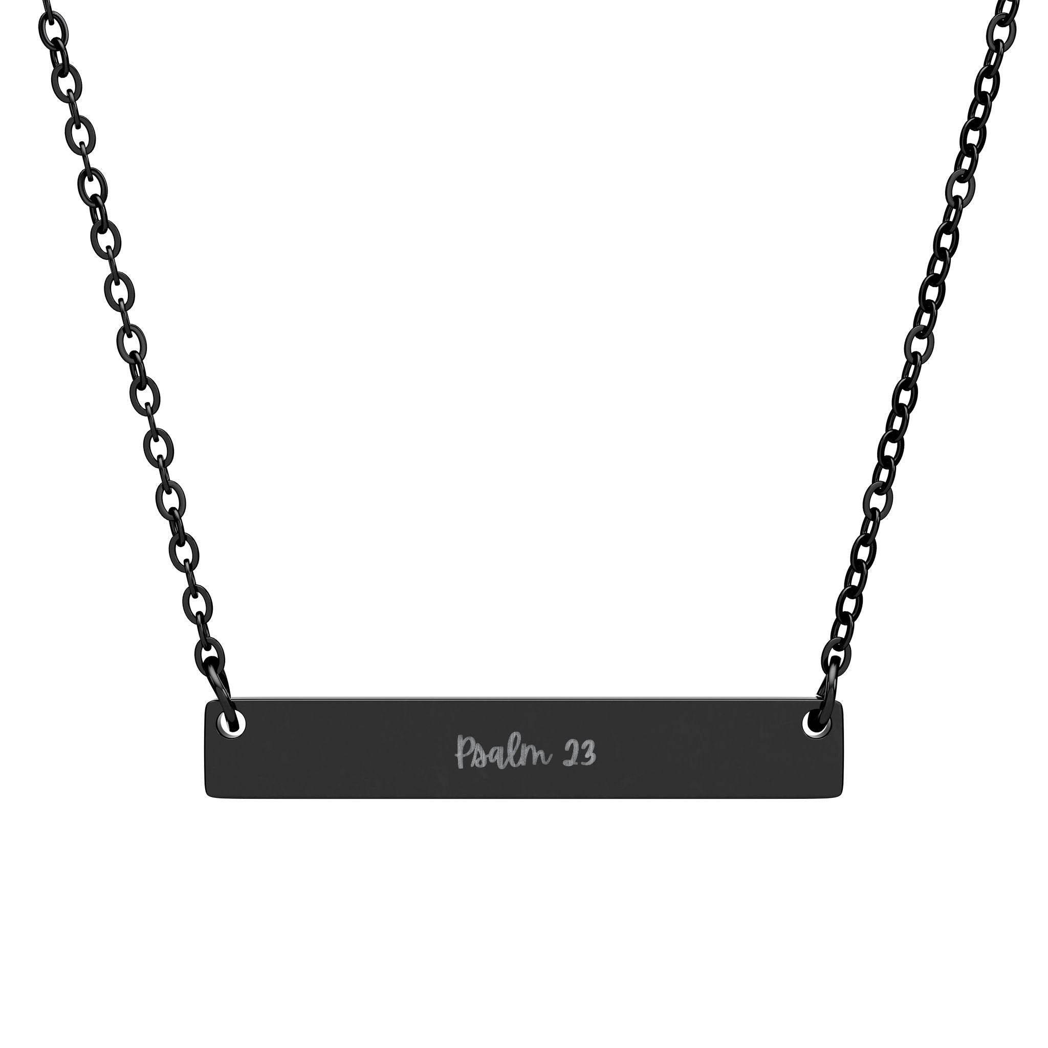 Psalm 23 Horizontal Bar Necklace - Engraved Jewelry for Meaningful Moments