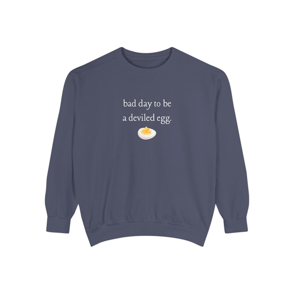 Bad Day To Be A Deviled Egg Graphic Sweatshirt — Cozy Crewneck