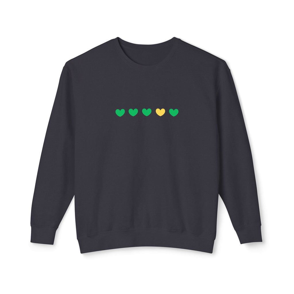 Green & Yellow Heartfelt Lightweight Crewneck Sweatshirt