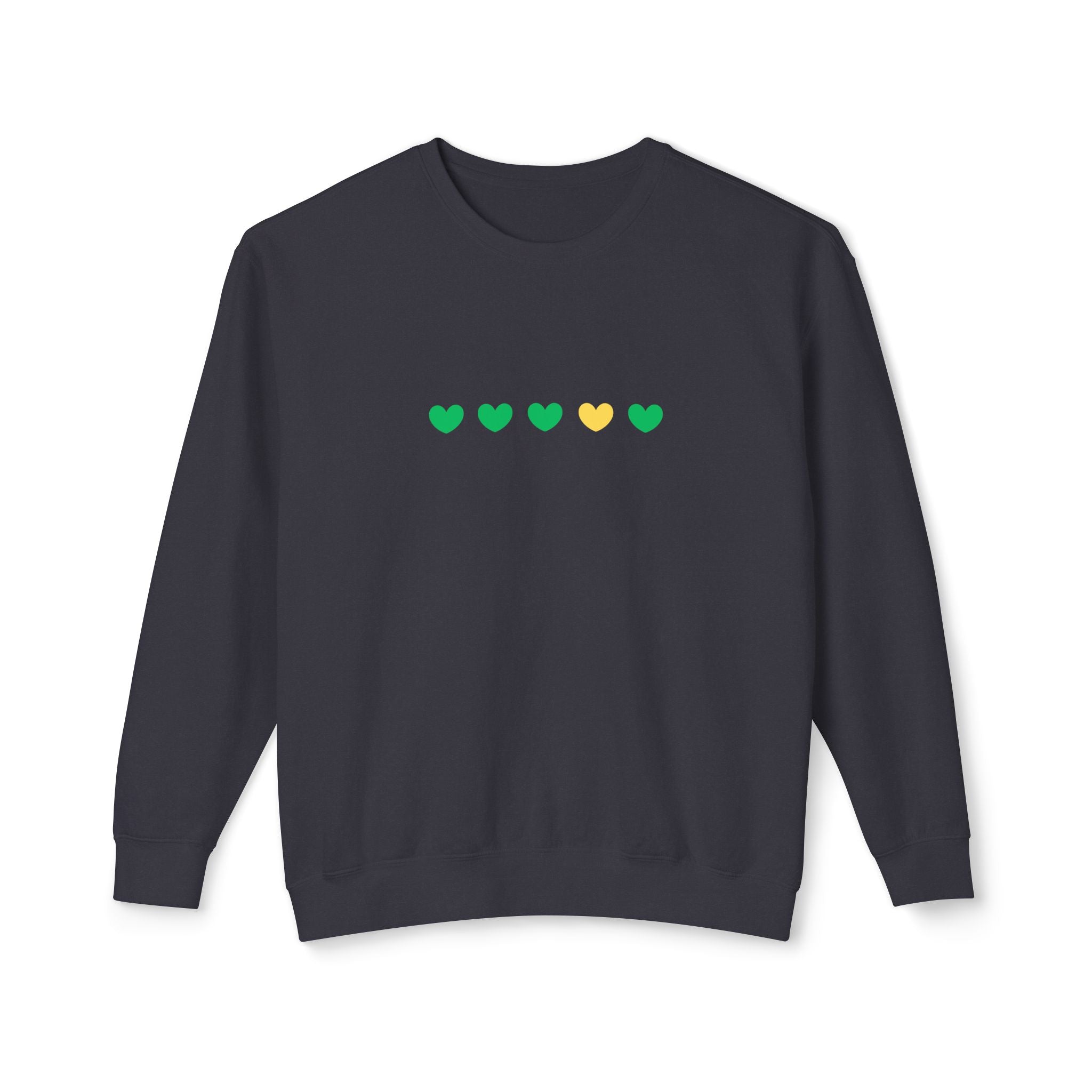 Green & Yellow Heartfelt Lightweight Crewneck Sweatshirt