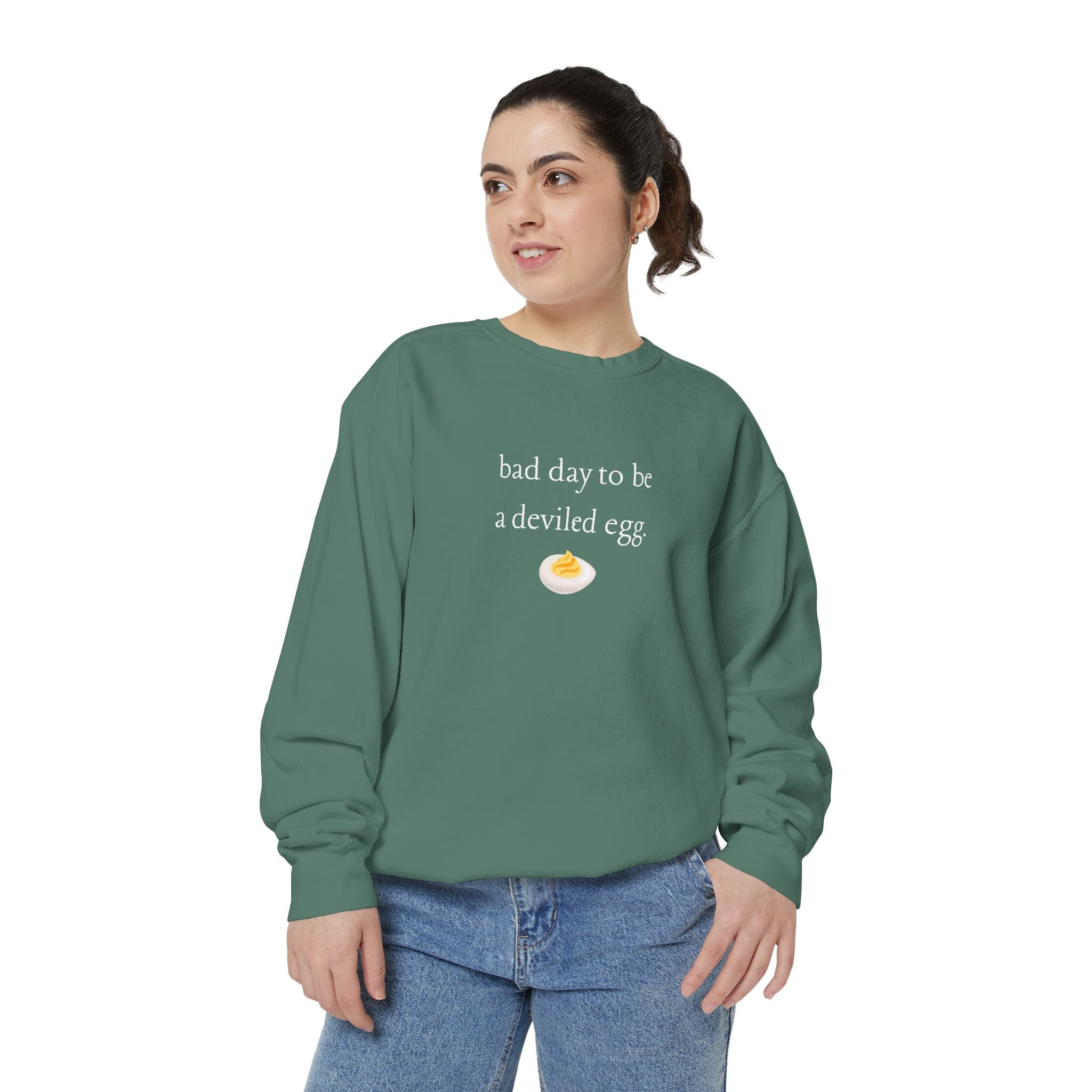 Bad Day To Be A Deviled Egg Graphic Sweatshirt — Cozy Crewneck