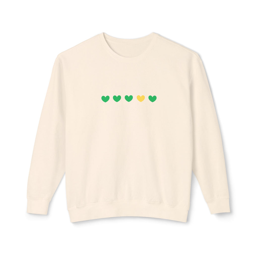 Green & Yellow Heartfelt Lightweight Crewneck Sweatshirt