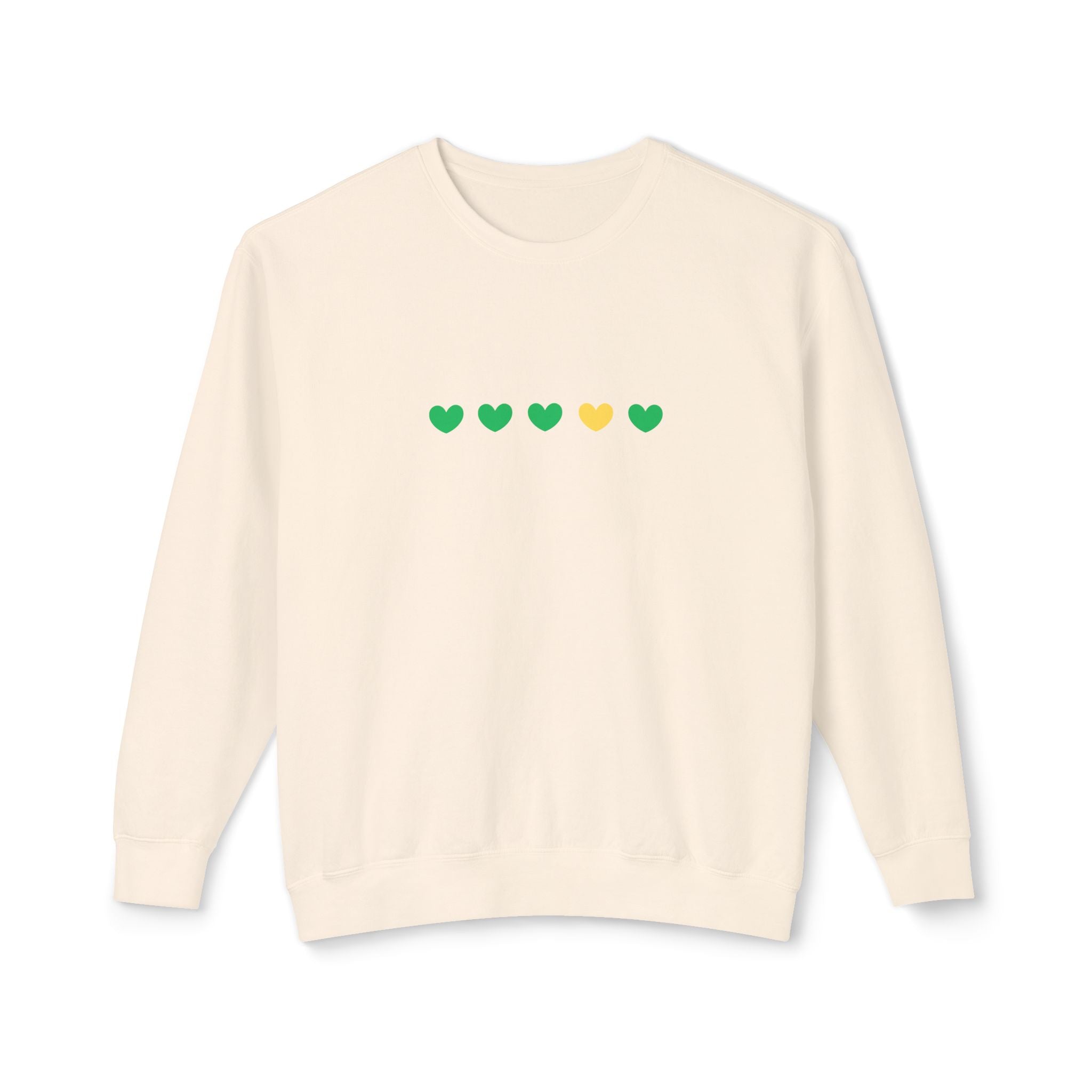 Green & Yellow Heartfelt Lightweight Crewneck Sweatshirt