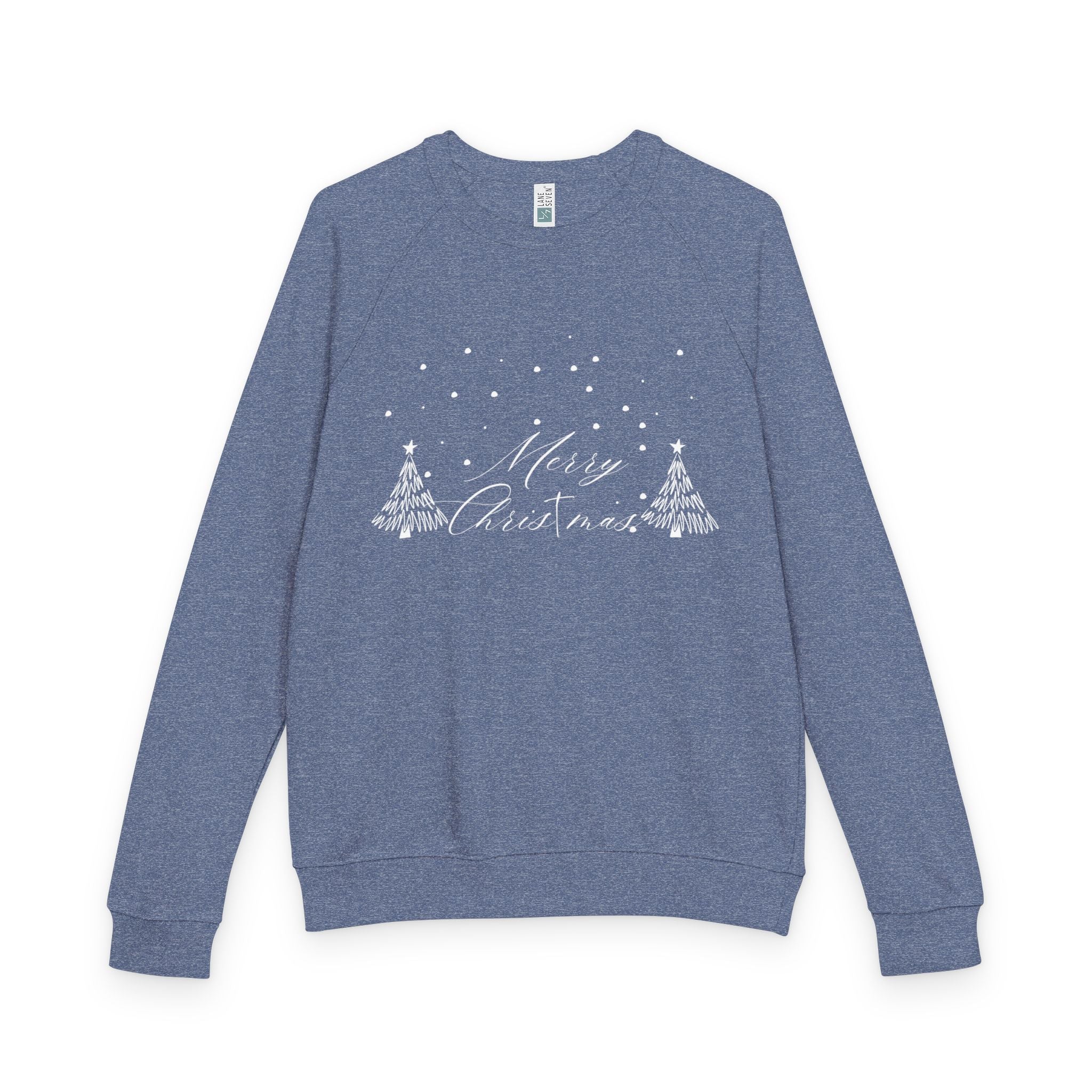 Merry Christmas Snowy Trees French Terry Crewneck Sweatshirt
