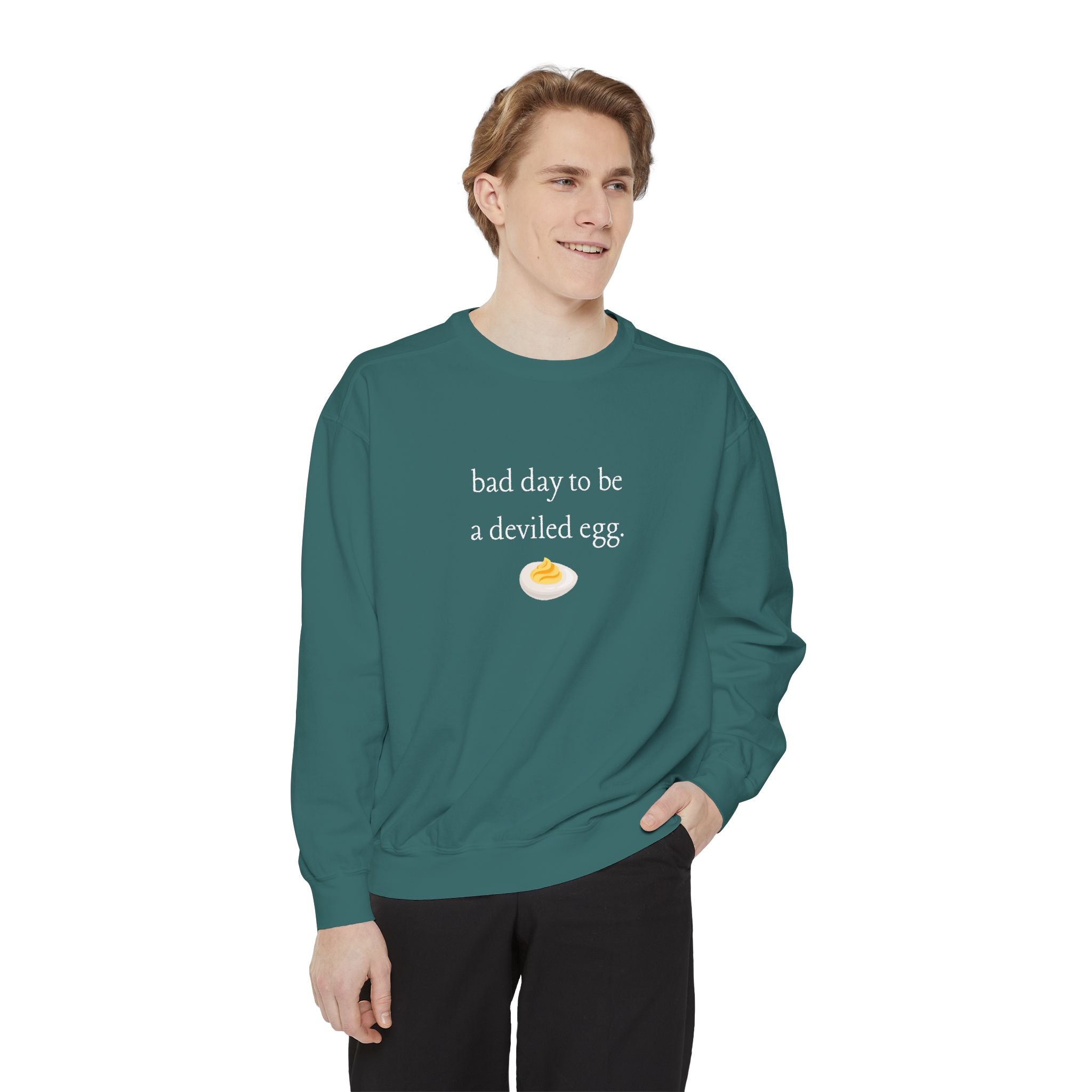 Bad Day To Be A Deviled Egg Graphic Sweatshirt — Cozy Crewneck