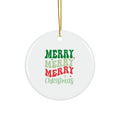 Merry Christmas Ceramic Ornament - Fun Holiday Decor