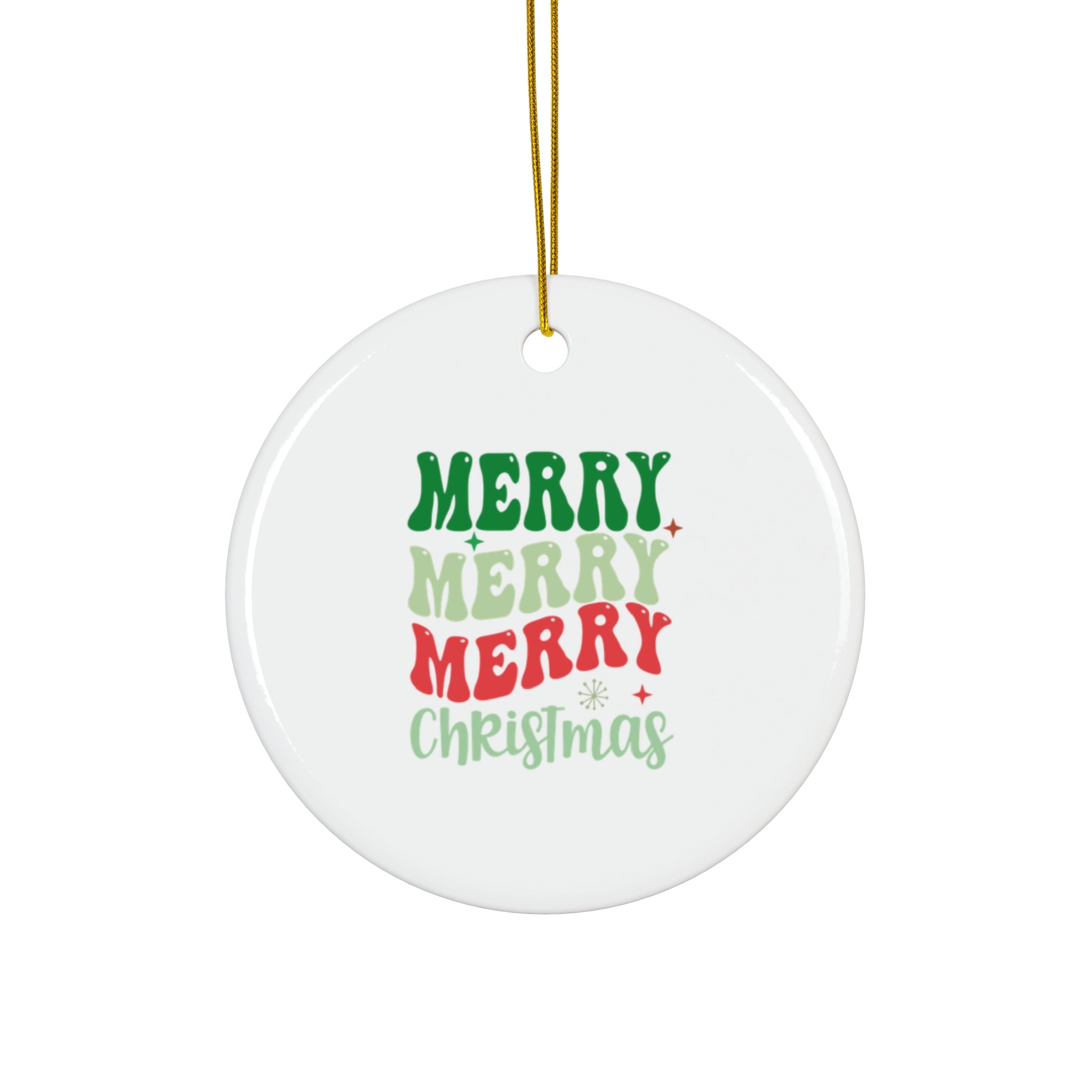 Merry Christmas Ceramic Ornament - Fun Holiday Decor
