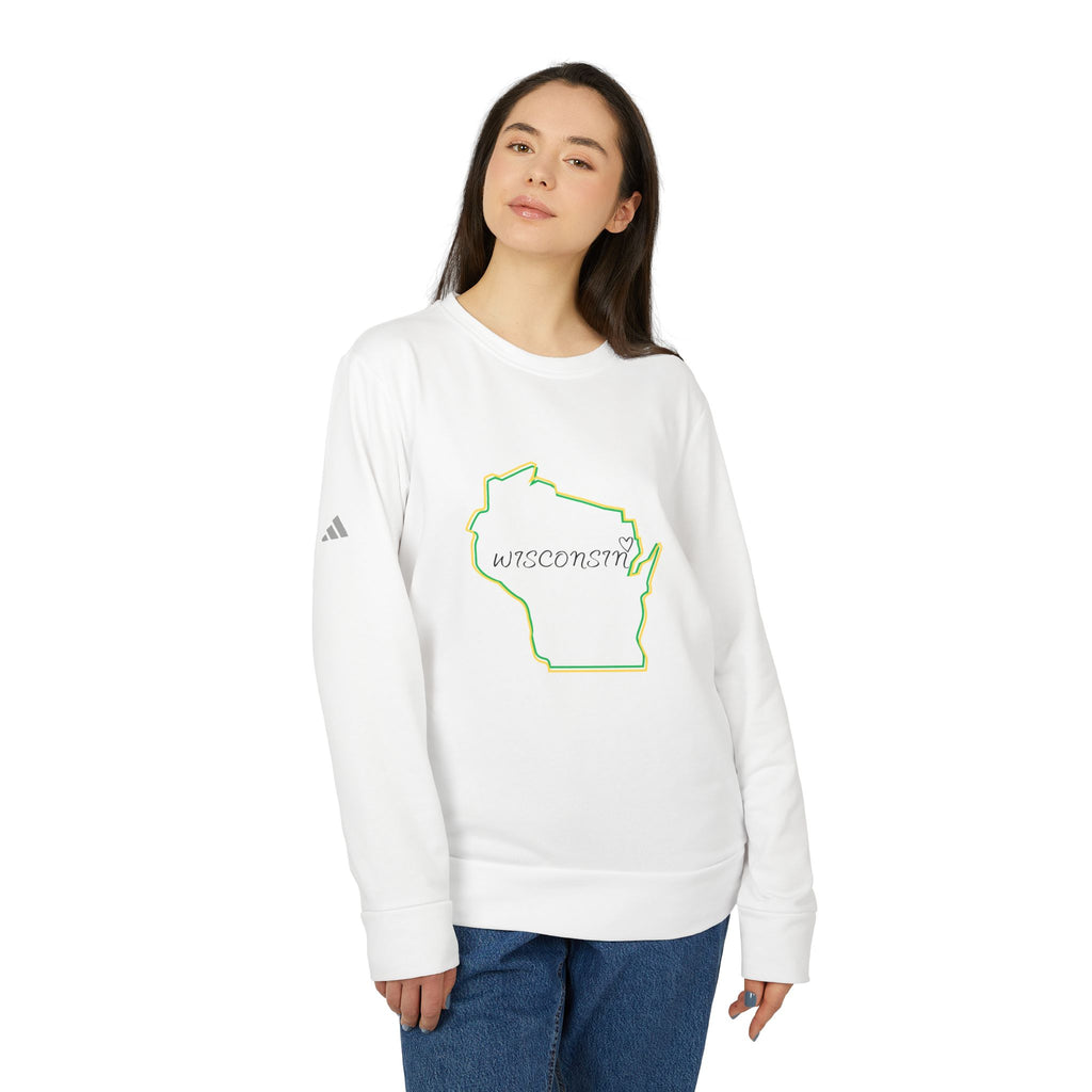 Wisconsin Fleece Sweatshirt, Cozy Crewneck Wisconsin Heart