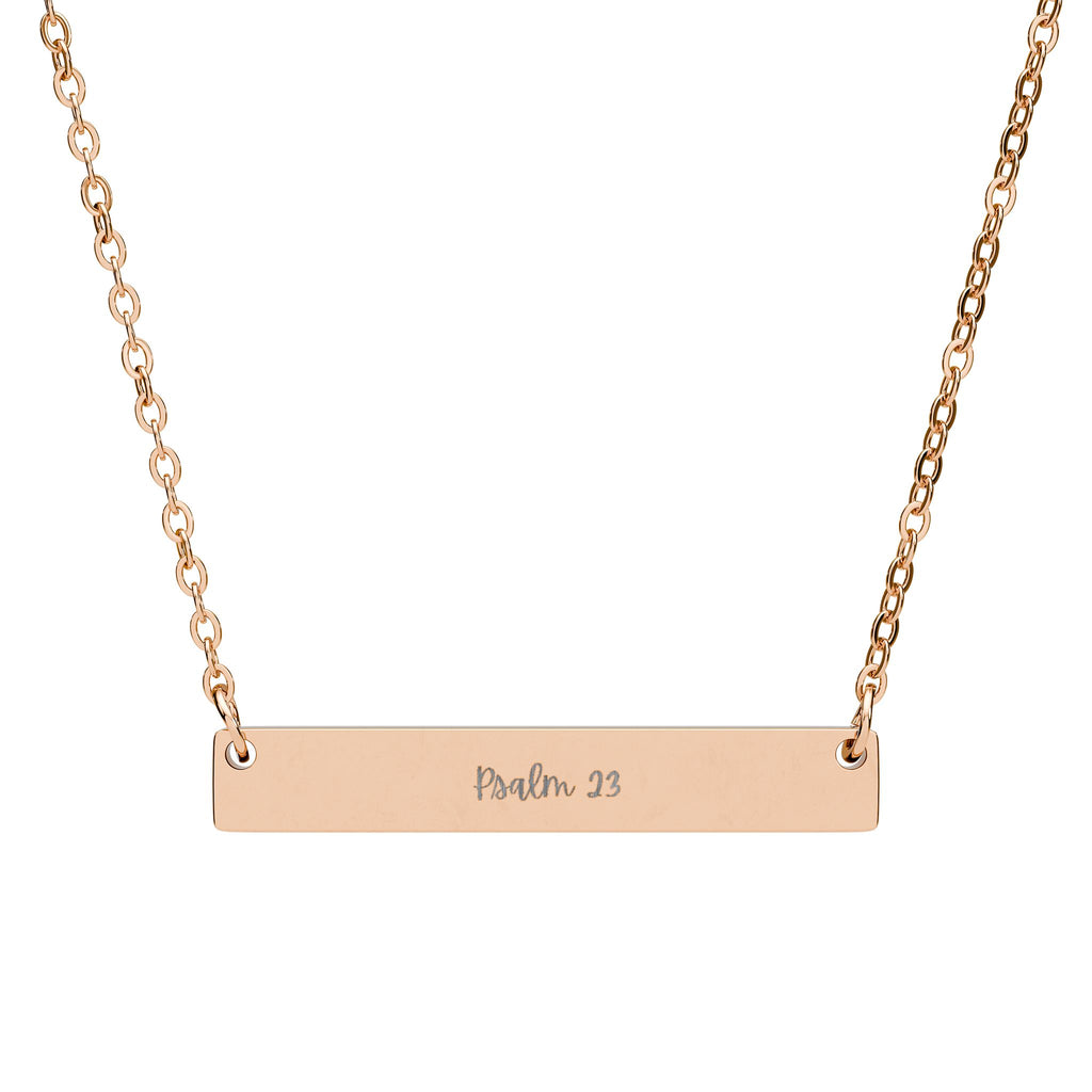 Psalm 23 Horizontal Bar Necklace - Engraved Jewelry for Meaningful Moments