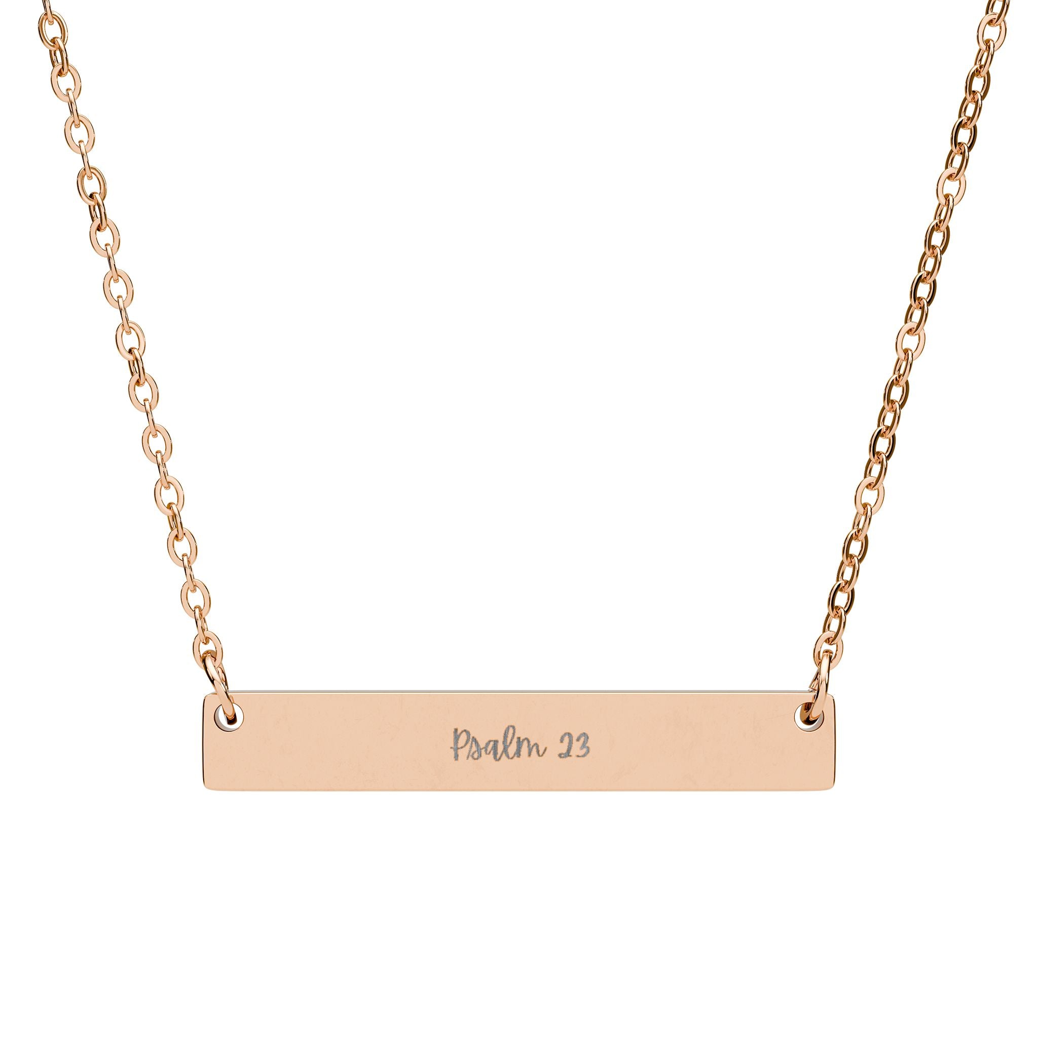 Psalm 23 Horizontal Bar Necklace - Engraved Jewelry for Meaningful Moments