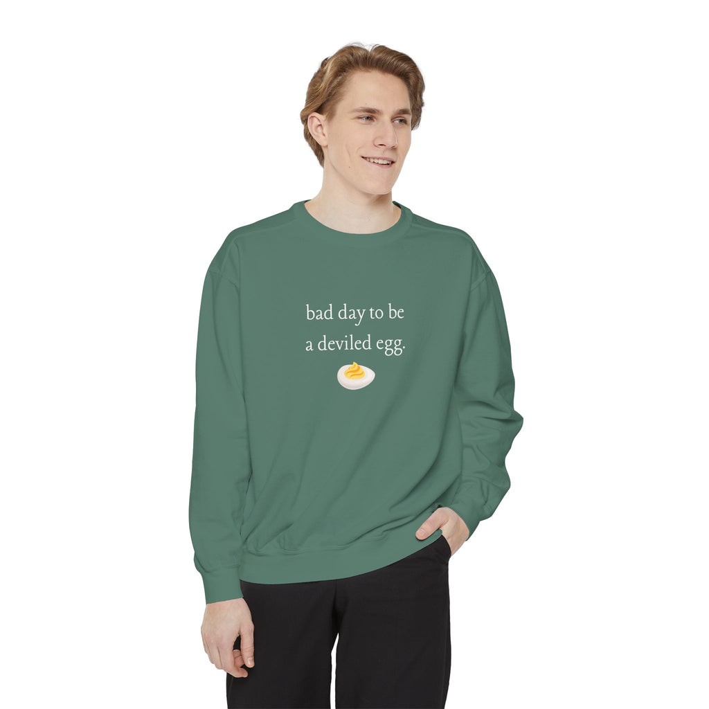 Bad Day To Be A Deviled Egg Graphic Sweatshirt — Cozy Crewneck