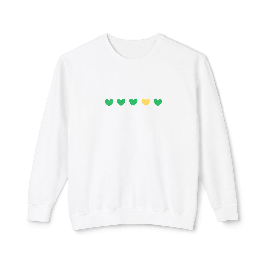Green & Yellow Heartfelt Lightweight Crewneck Sweatshirt