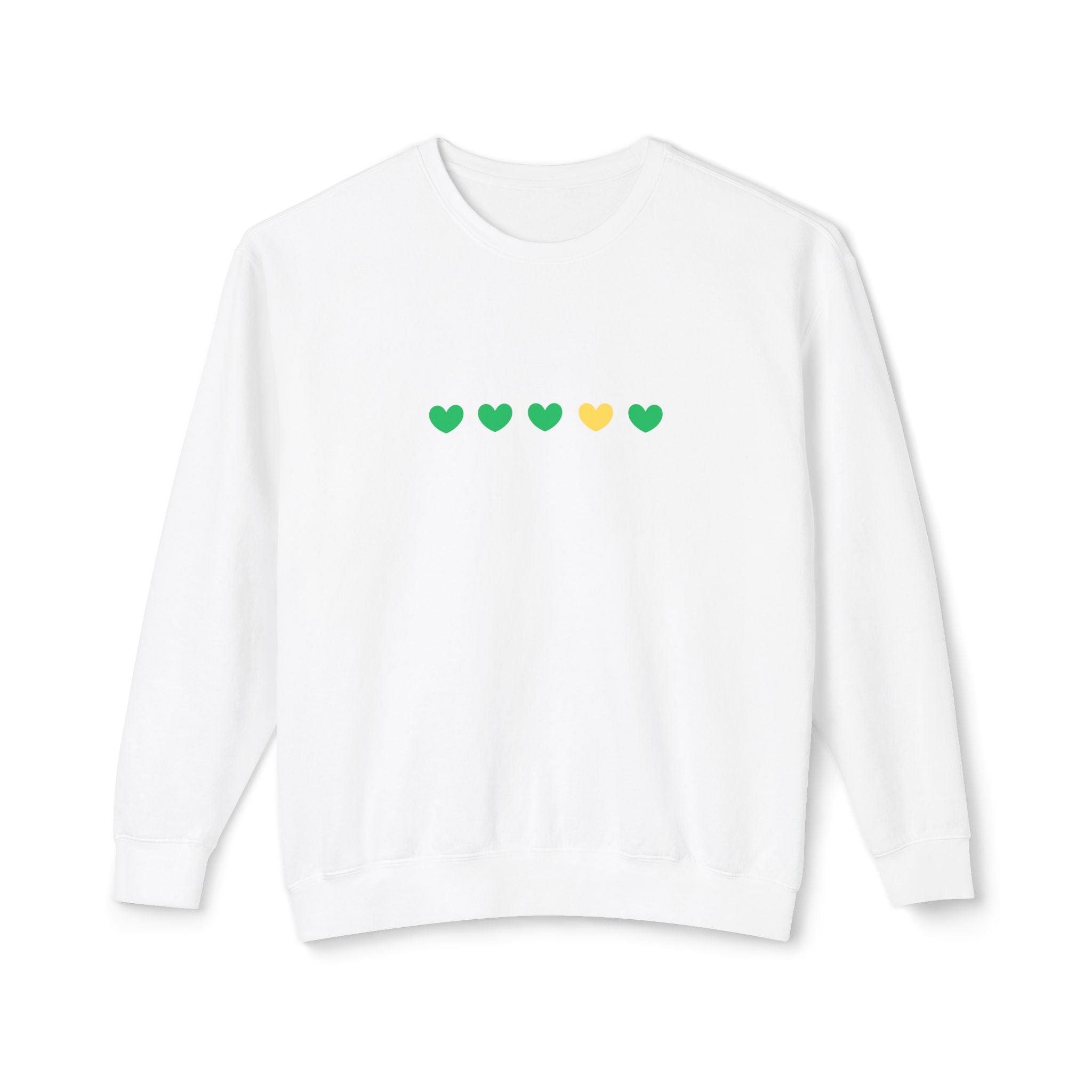 Green & Yellow Heartfelt Lightweight Crewneck Sweatshirt
