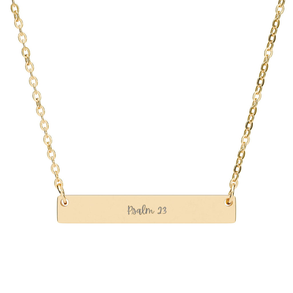 Psalm 23 Horizontal Bar Necklace - Engraved Jewelry for Meaningful Moments