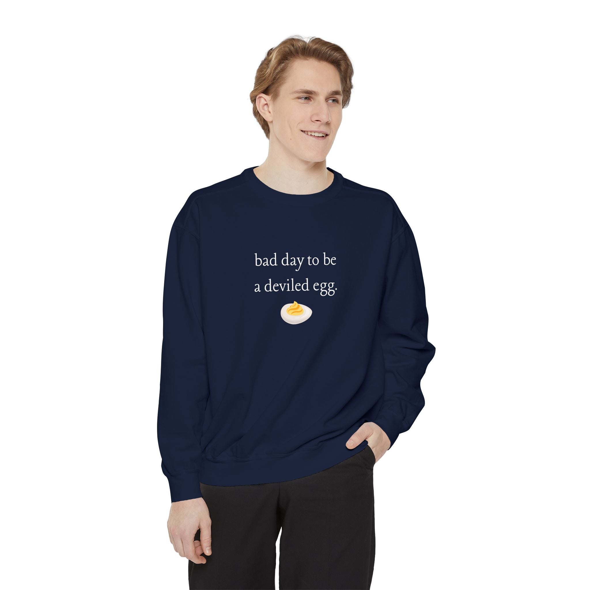 Bad Day To Be A Deviled Egg Graphic Sweatshirt — Cozy Crewneck
