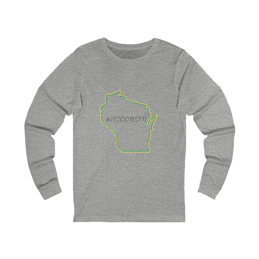 Green & Yellow Wisconsin Long Sleeve Jersey Fit