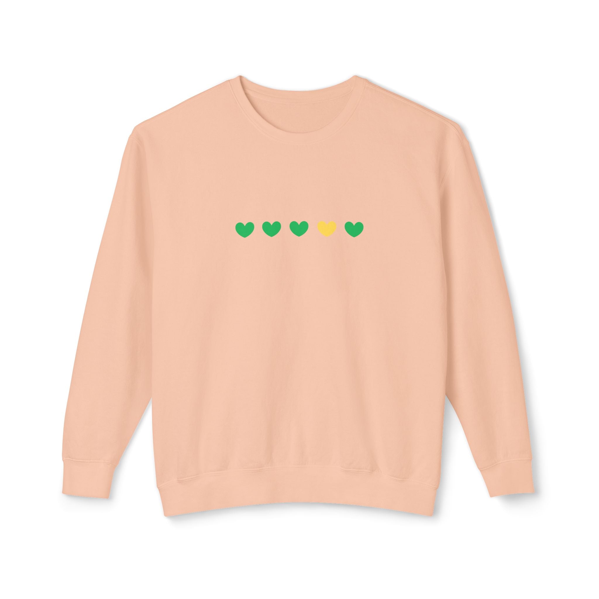 Green & Yellow Heartfelt Lightweight Crewneck Sweatshirt