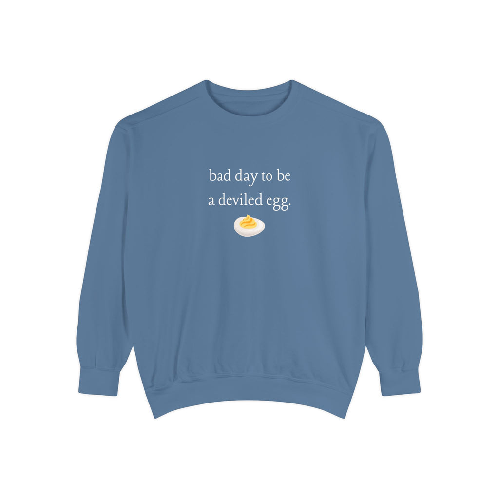 Bad Day To Be A Deviled Egg Graphic Sweatshirt — Cozy Crewneck