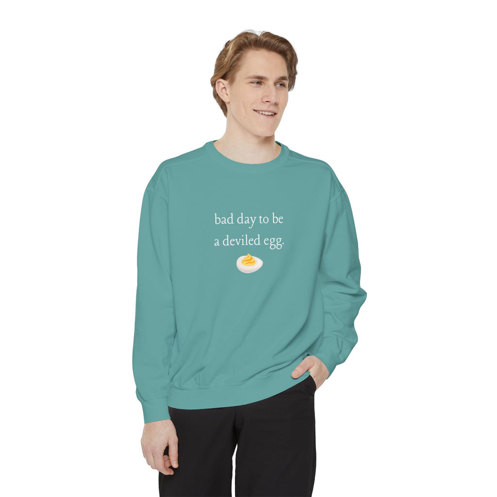 Bad Day To Be A Deviled Egg Graphic Sweatshirt — Cozy Crewneck