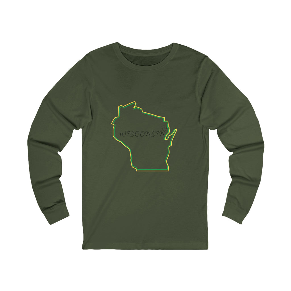 Green & Yellow Wisconsin Long Sleeve Jersey Fit