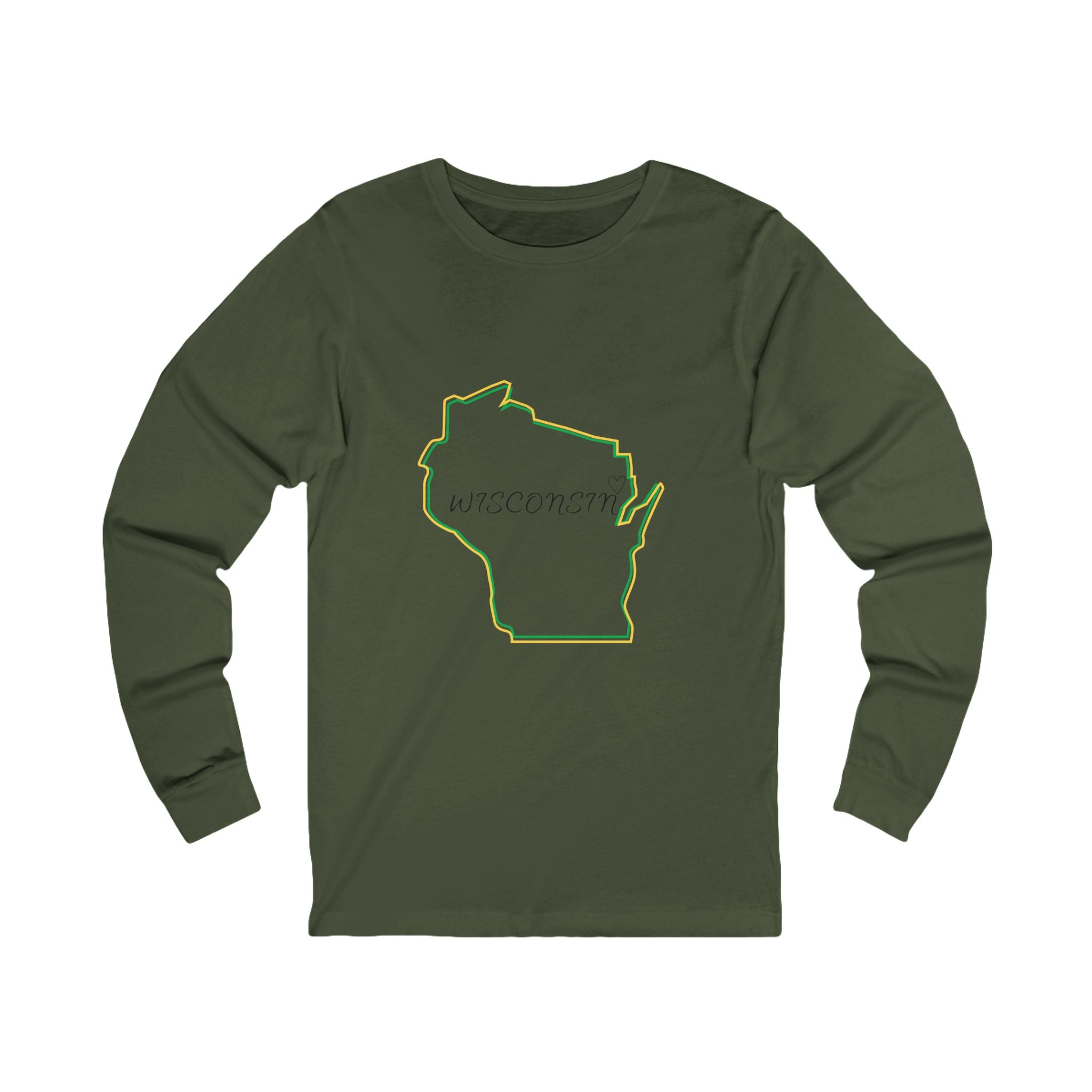Green & Yellow Wisconsin Long Sleeve Jersey Fit